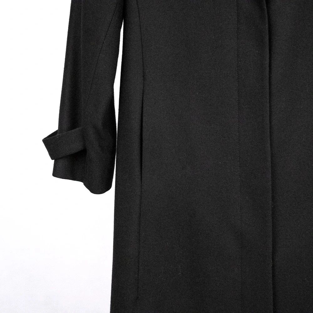 Harve Benard Holtzman Women's Classic Black Wool Blend Coat SZ 8 Petite Belarus